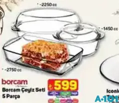 PAŞABAHÇE BORCAM ÇEYİZ SETİ 5 PARÇA